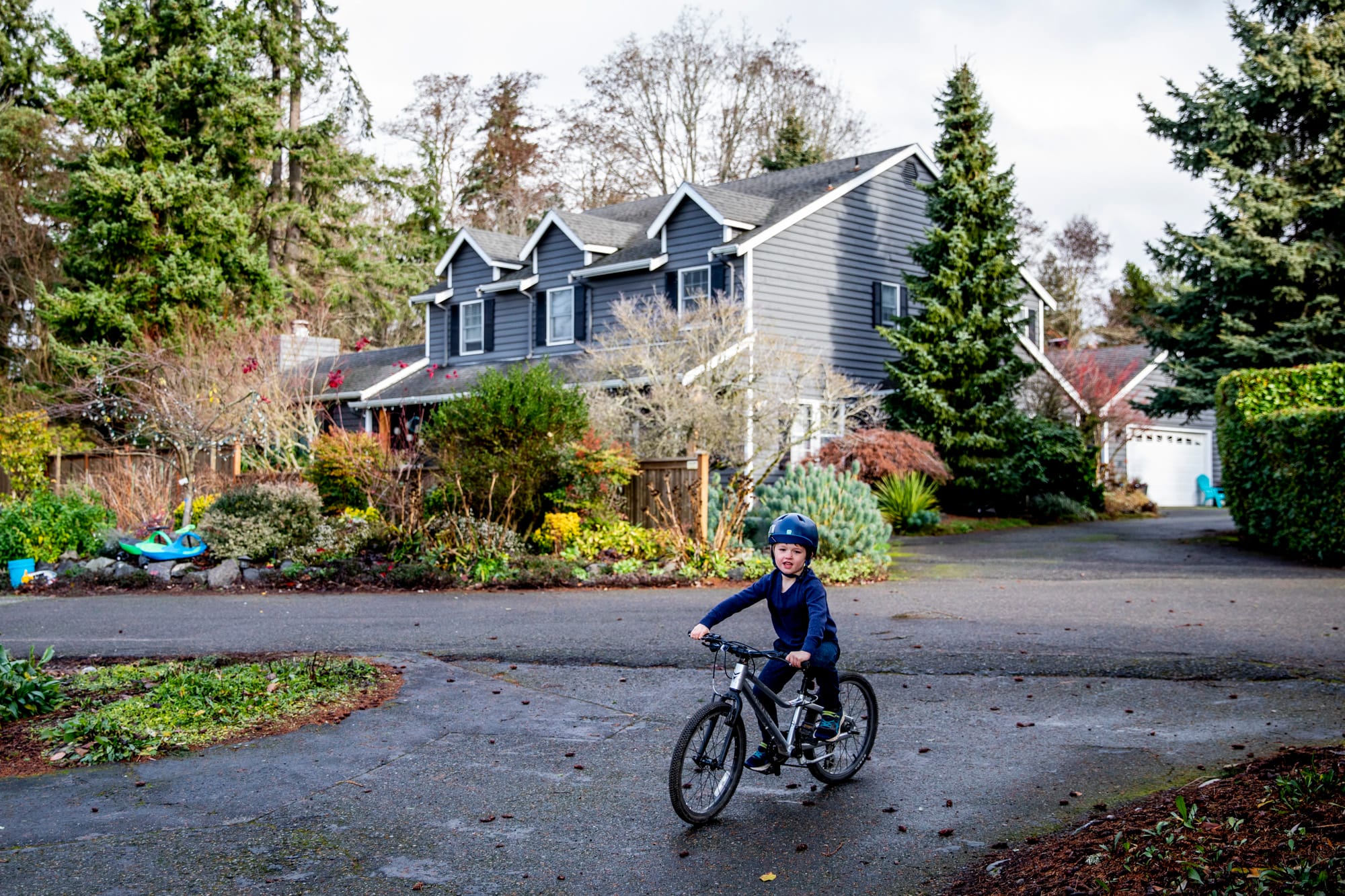 Hugo rides his bike