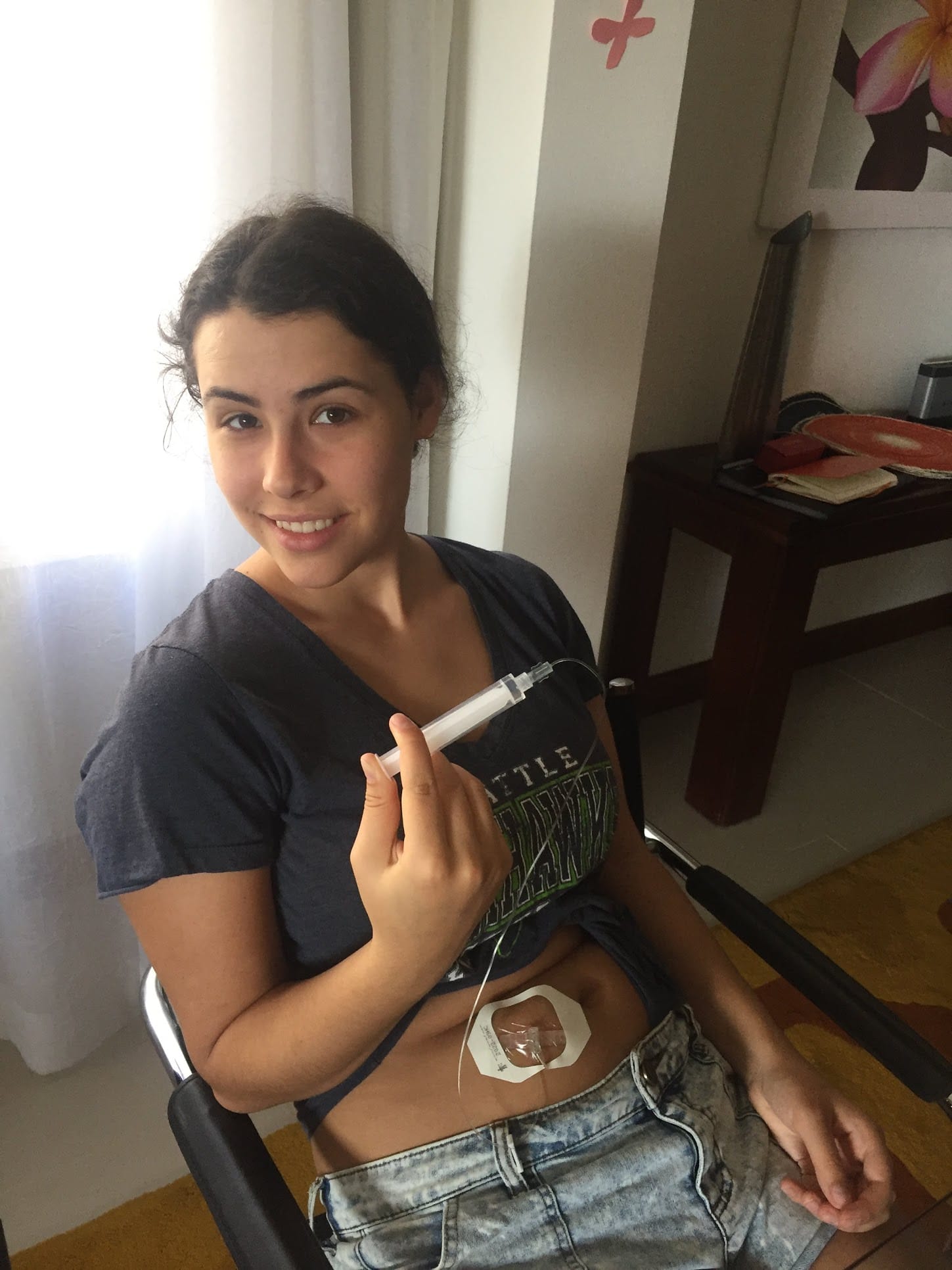 Bella at the hospital receiving treatment