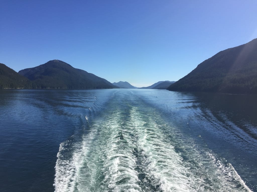 view of the water from the ferry