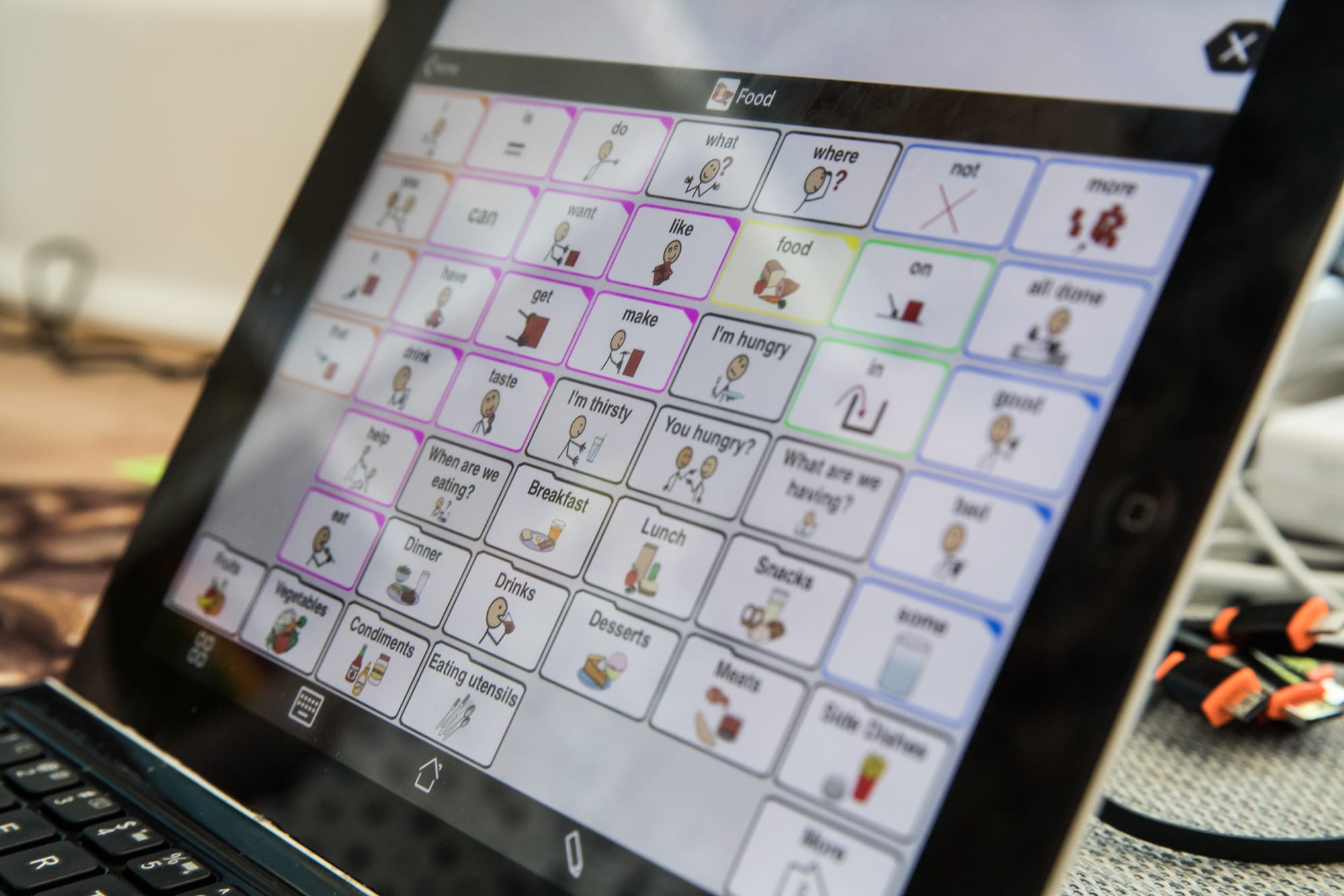 An application Danni Askini uses to help her communicate. 