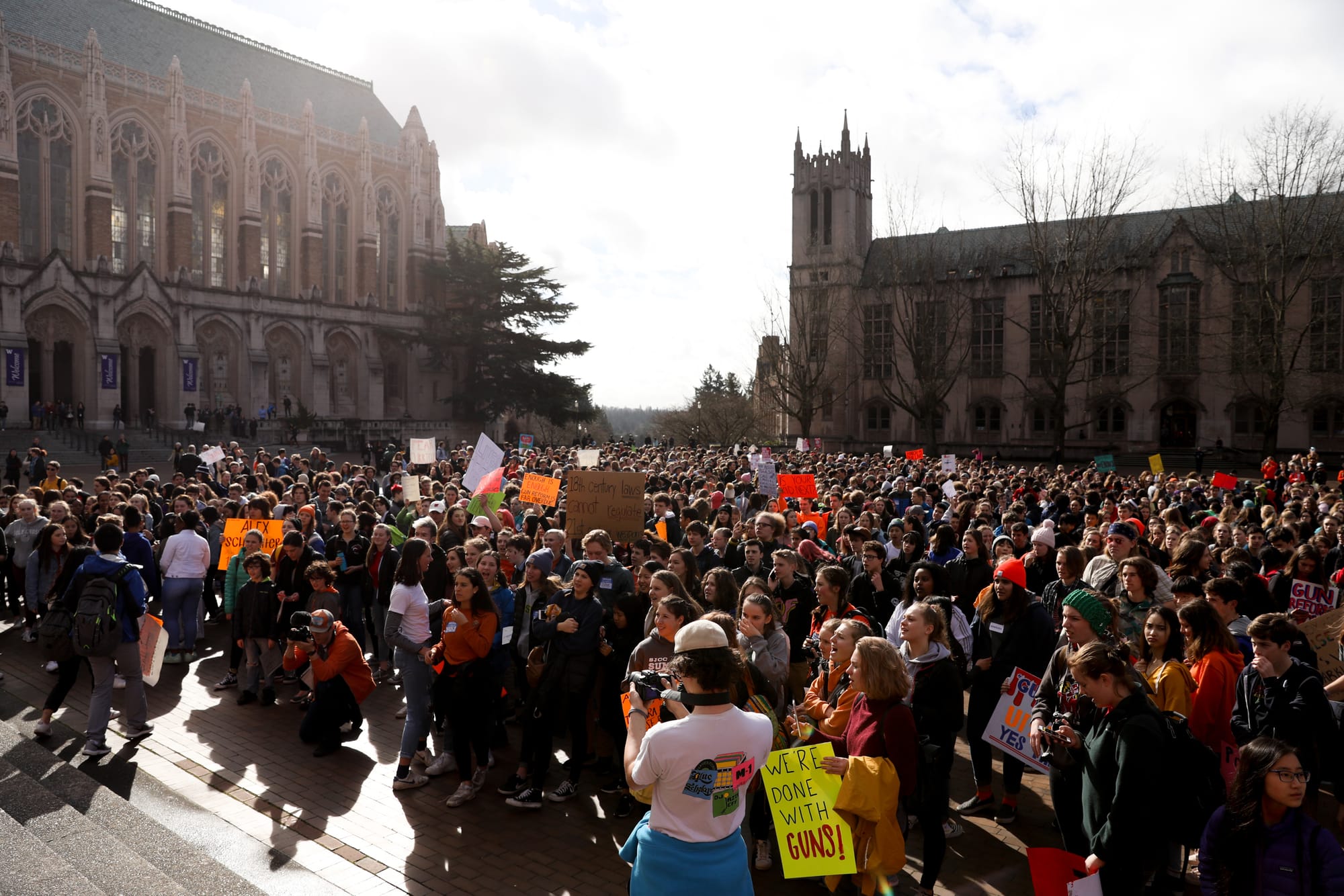 Students protesting at Red Square