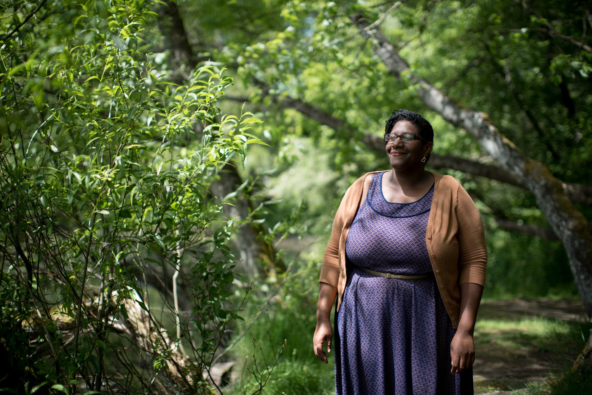 Single mother Briana Bell at Twin Ponds Park in Shoreline, May 17, 2018.