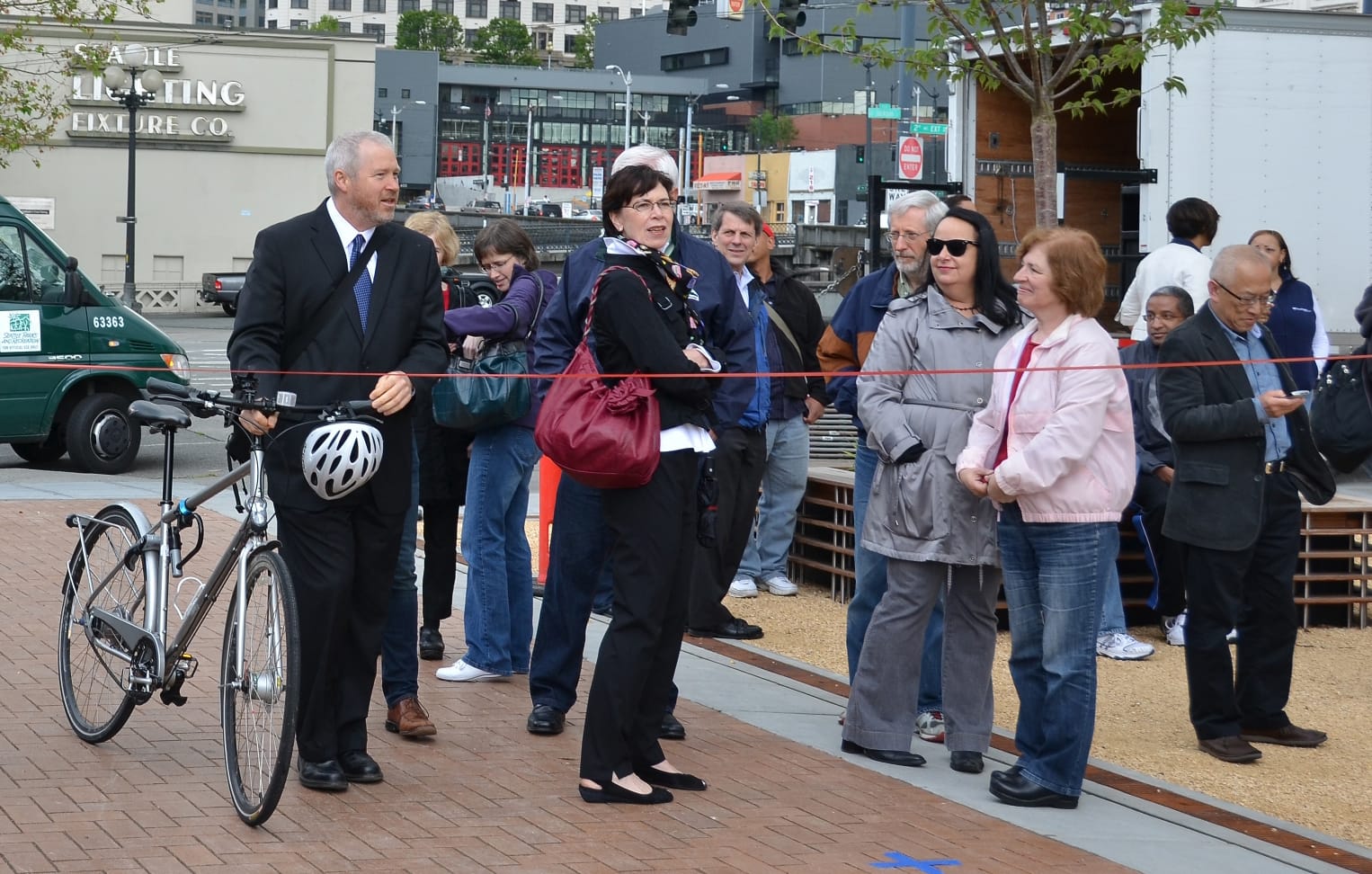 Mike McGinn photographed by the International District Light Rail Station