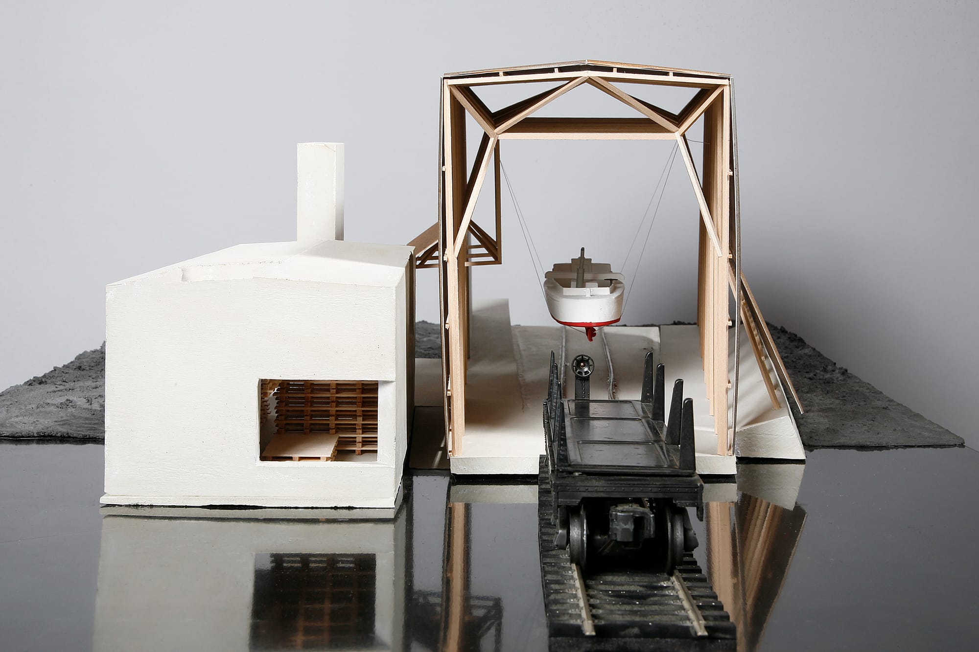 Robert Hutchison, “Boat House & House for Widow” from “Memory Houses: Nine Allegorical Works of Architecture”  PHOTO CREDIT: Mark Woods