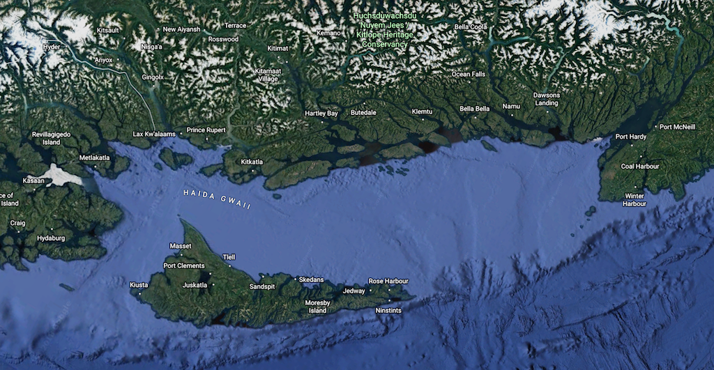 map of Hadia Gwaii