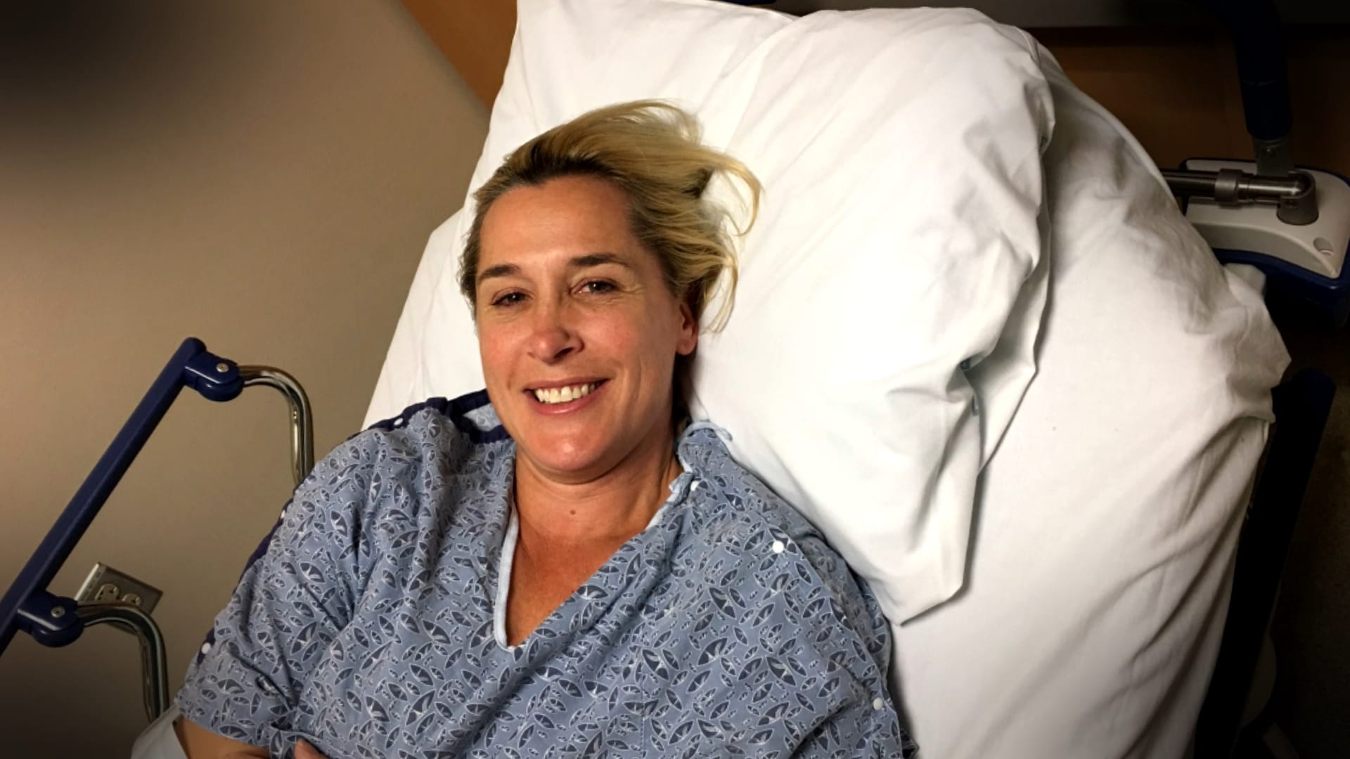 Mentink in hospital bed