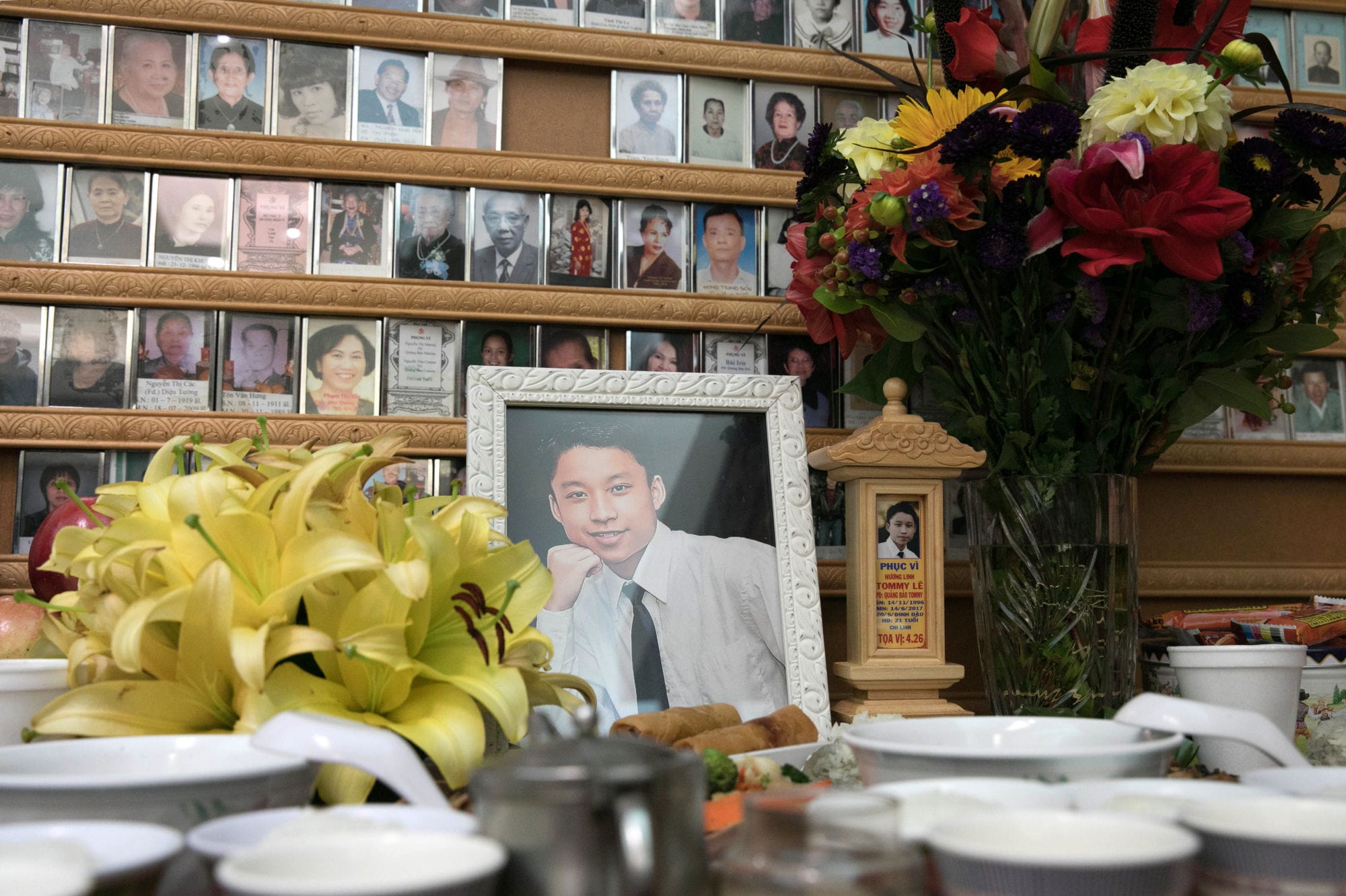 Tommy Le’s photograph on an altar