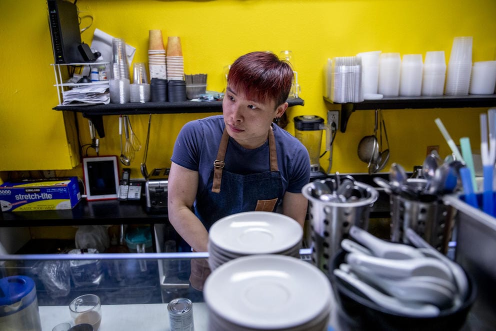 man in restaurant kitchen