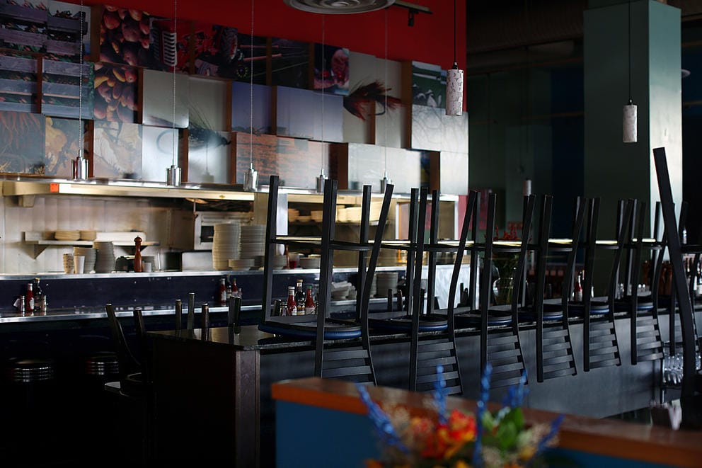 inside a closed restaurant