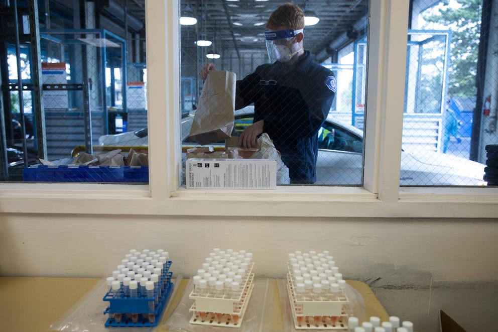 COVID tests in a facility