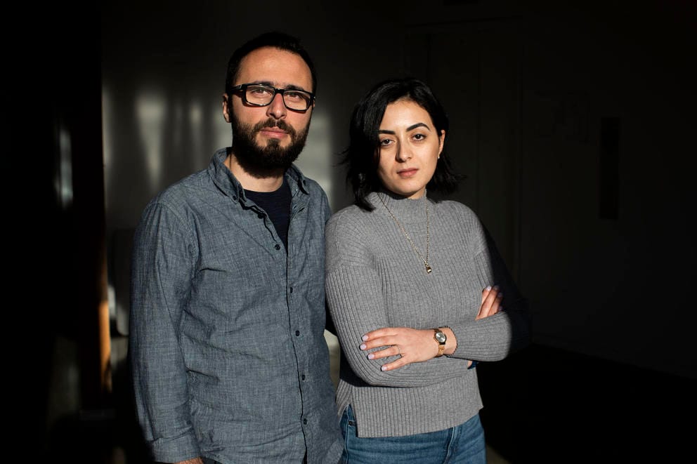 Moein Pahlavan, 30, and Sepideh Khoshnood, 30, software engineers at Microsoft 