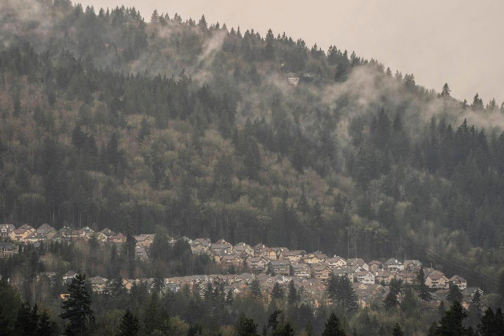 Homes on hillside