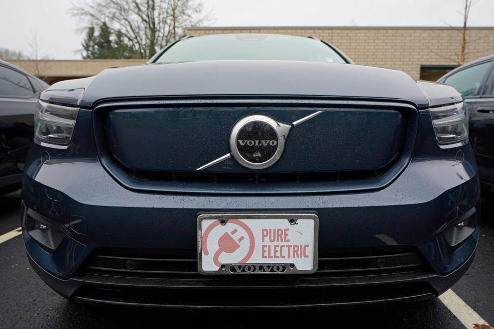 Close up of a Volvo vehicle