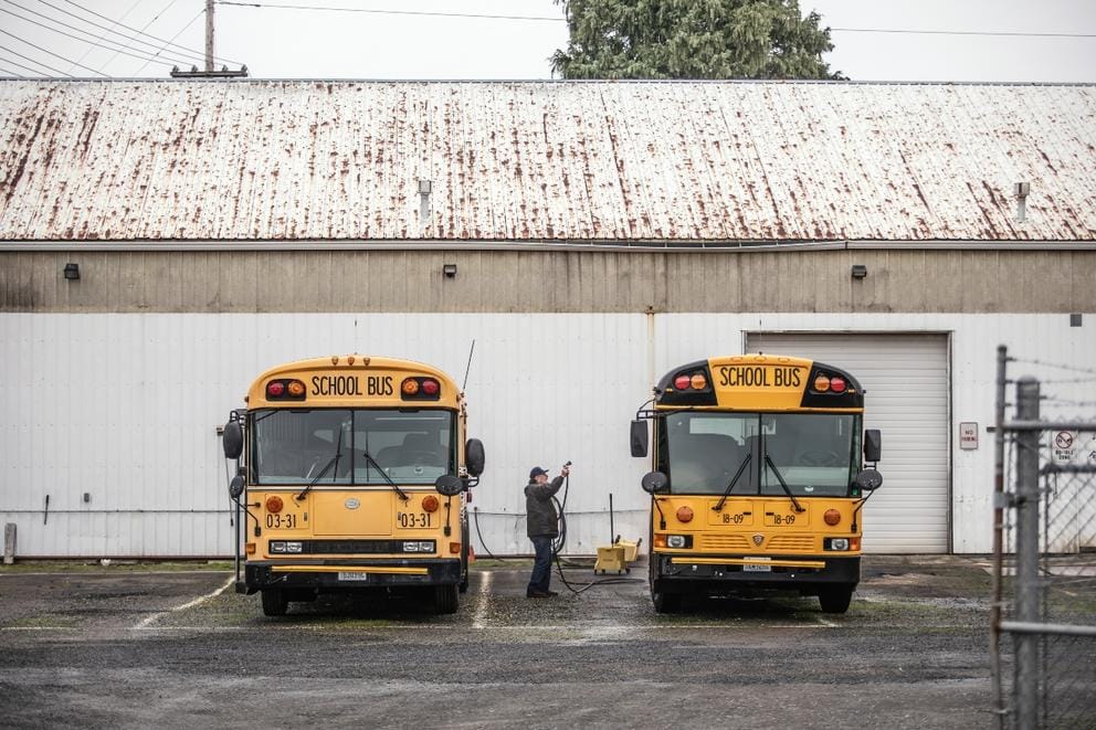 Two school buses