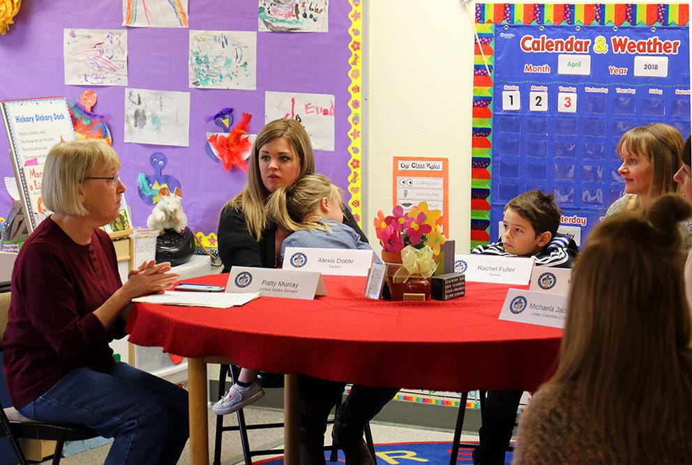 U.S. Sen. Patty Murray visits a child care center.