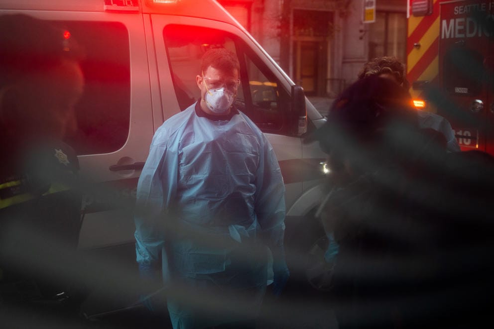 health worker on street