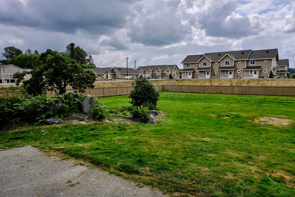 Open space in backyard of foster home