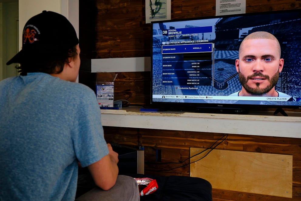 Teen creates a character in a video game