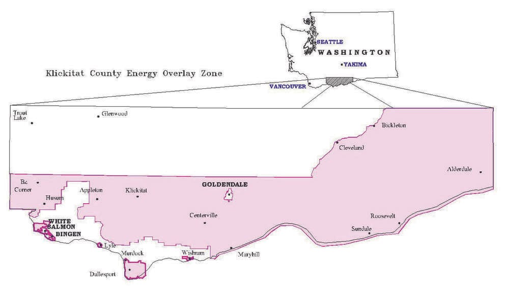 Map of Klickitat County