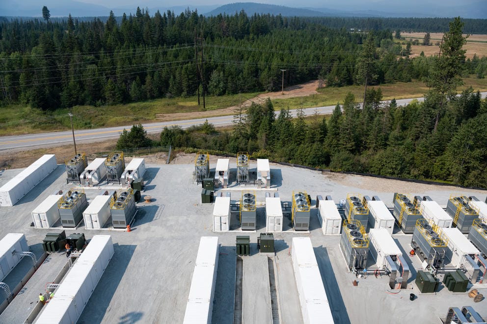 Ant Boxes outside the Merkle Standard cryptocurrency mining facility