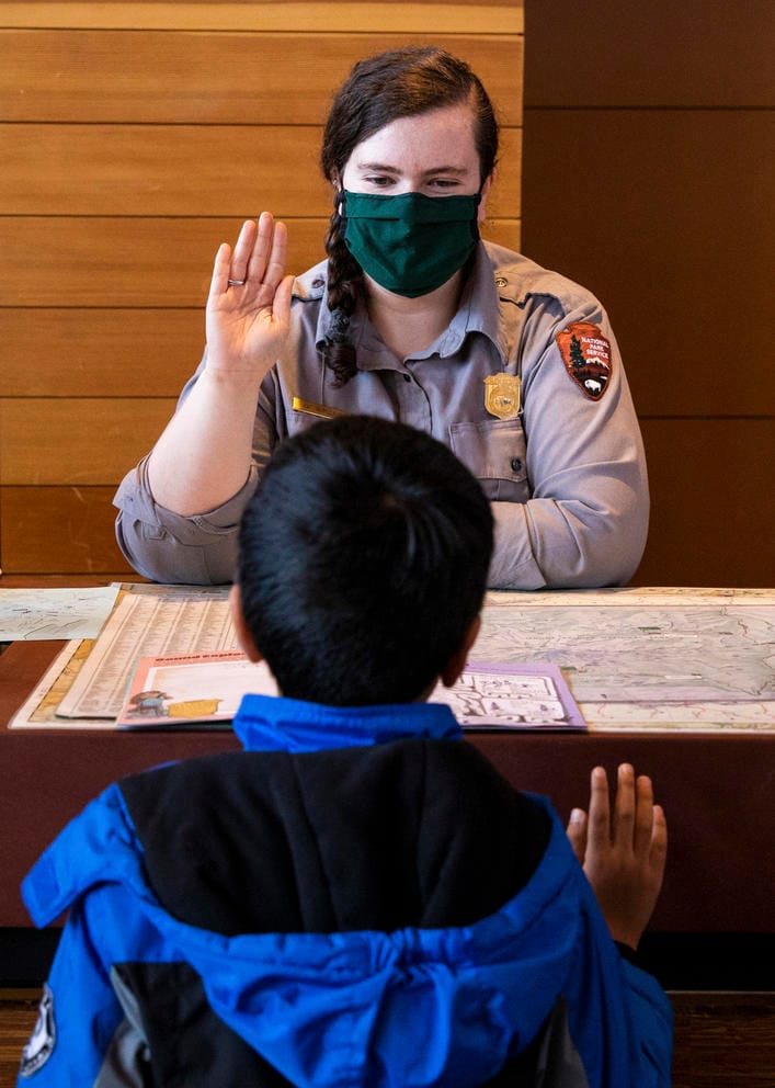 Park ranger swears in Junior Park Ranger