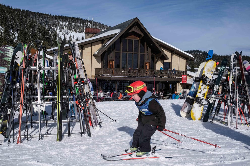 Child skiing in the snow