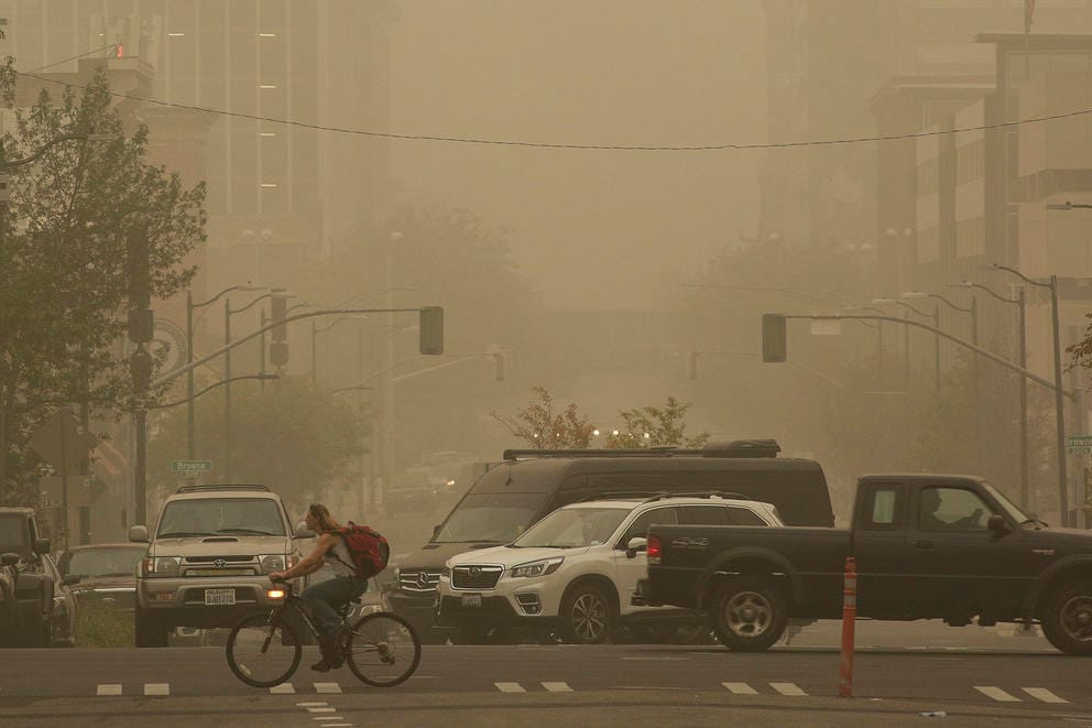 Wildfire smoke in Spokane