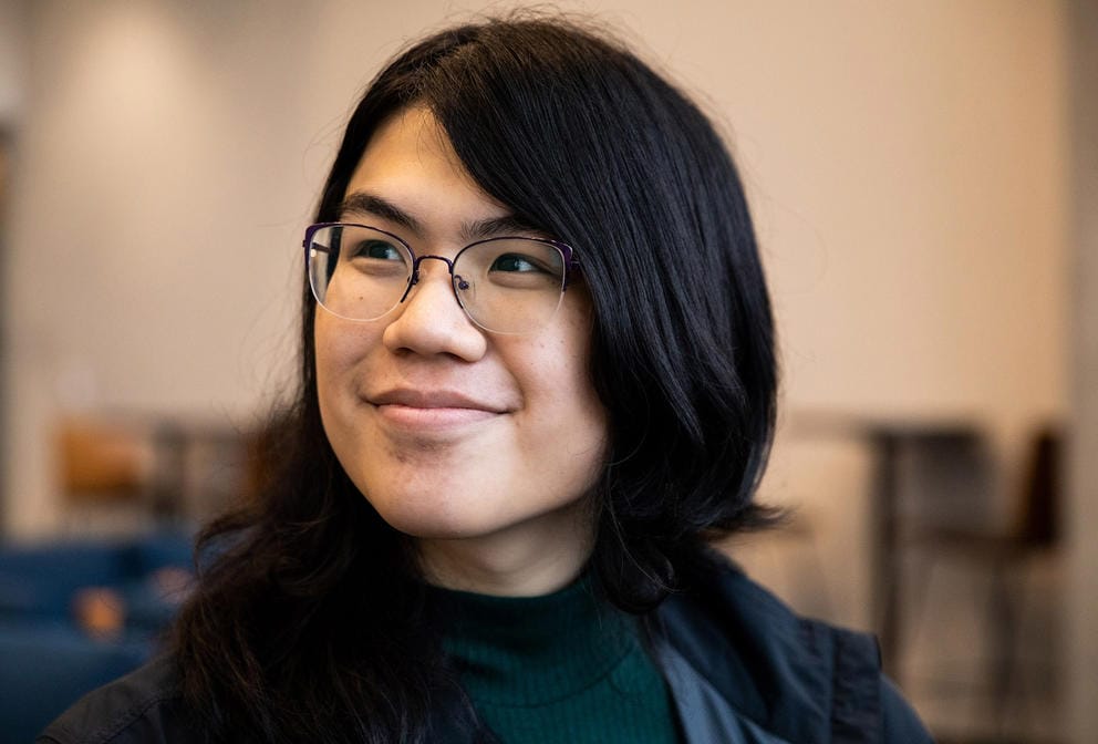 Maia Xiao photographed at the Bill & Melinda Gates Center for Computer Science