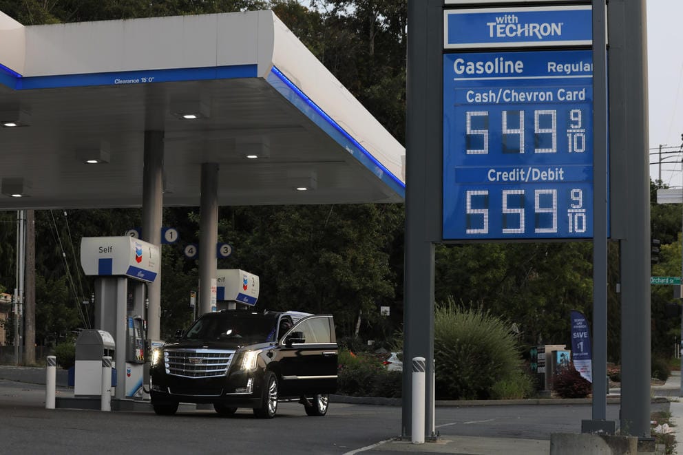 A price sign at a Seattle gas station