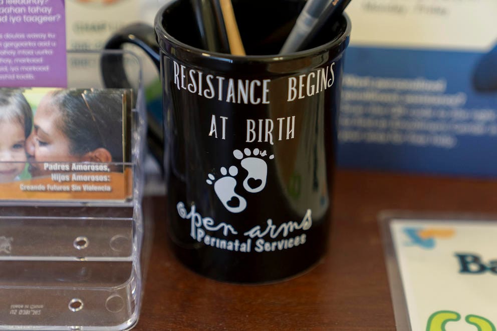 A mug with the words