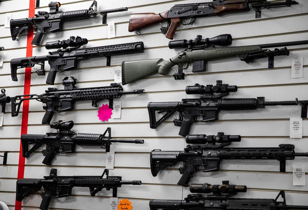 Guns for rent at the Bellevue Indoor Gun Range