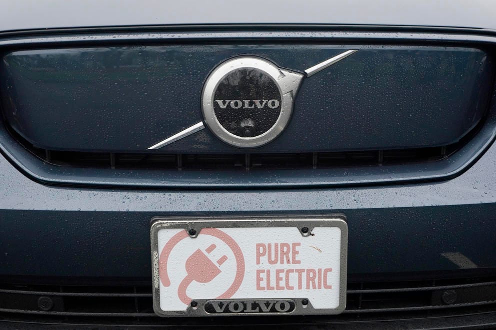 A Volvo XC40 electric vehicle