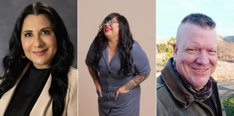 Gloria Mendoza, Chelsea Dimas y Andy Kallinen, candidatos a la Cámara de Representantes del Distrito 14.