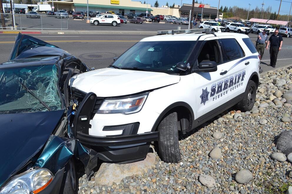 a photo showing the aftermath of the collision