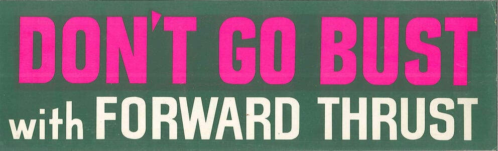 a bumper sticker reading