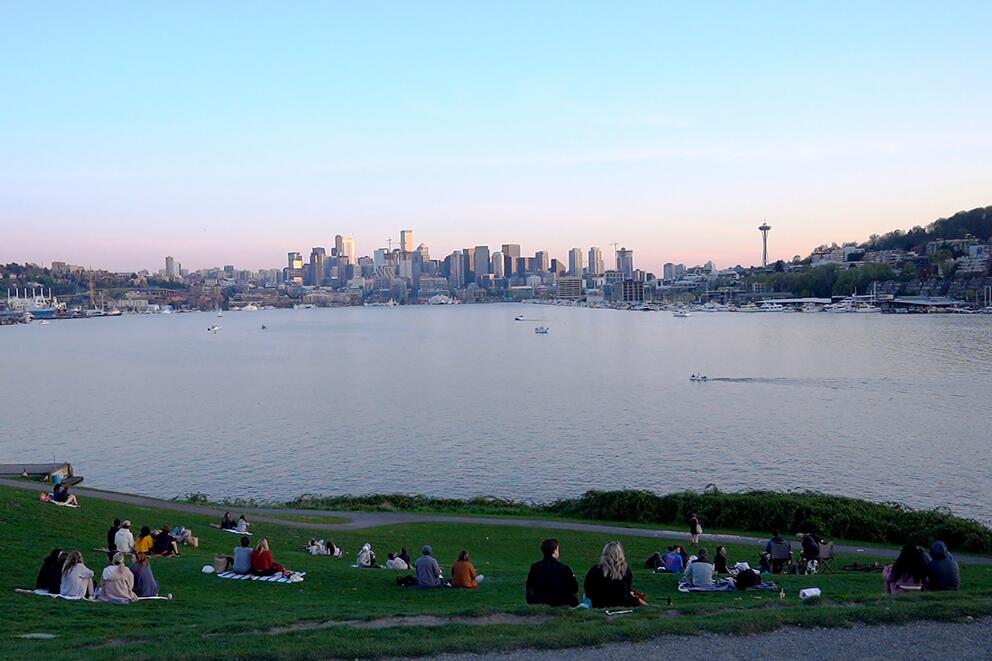 View of Lake Union from Gas Works Park in Seattle