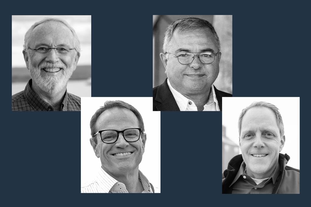 Portraits of candidates for Washington’s 4th Congressional District, from left, Doug White, incumbent Rep. Dan Newhouse, Loren Culp and Jerrod Sessler.