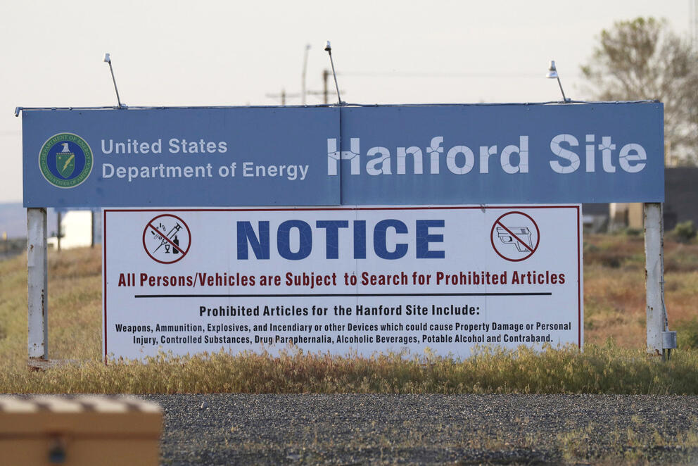 sign at the entrance to Hanford