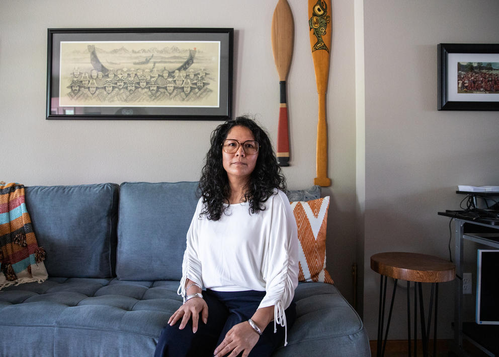Cathalina Barril in her home in Bellingham