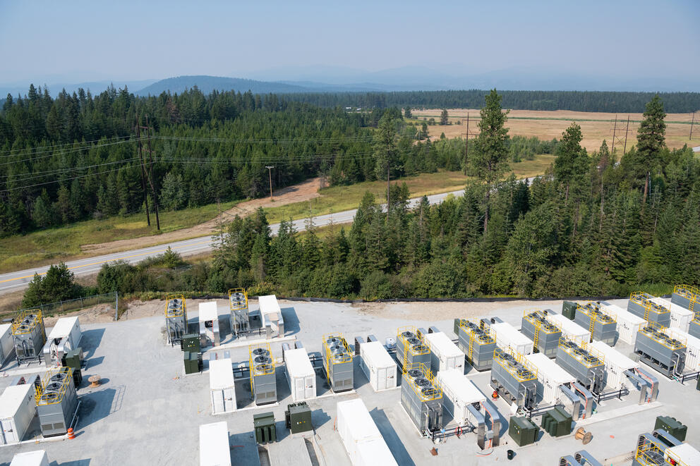 Aerial view of a crypto mining server facility