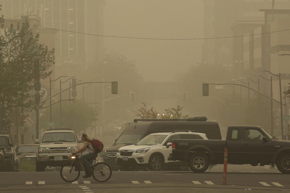 Wildfire smoke in Spokane