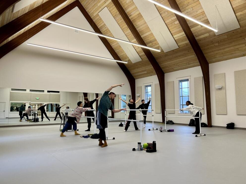 photo of a high ceilinged dance studio