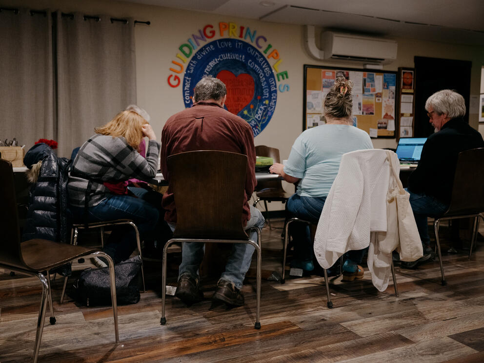 People meeting at a NAMI Jefferson County family support group meeting