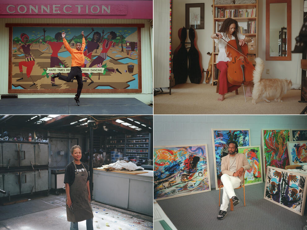 Four portraits of Black Arts Legacies artists
