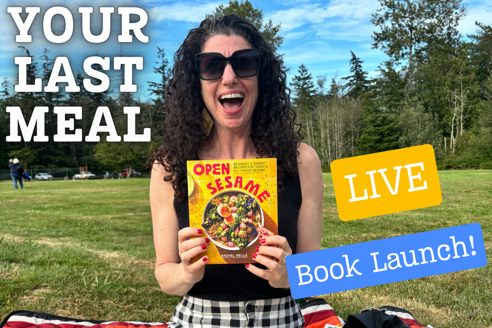 Rachel Belle poses with her new cookbook "Open Sesame"