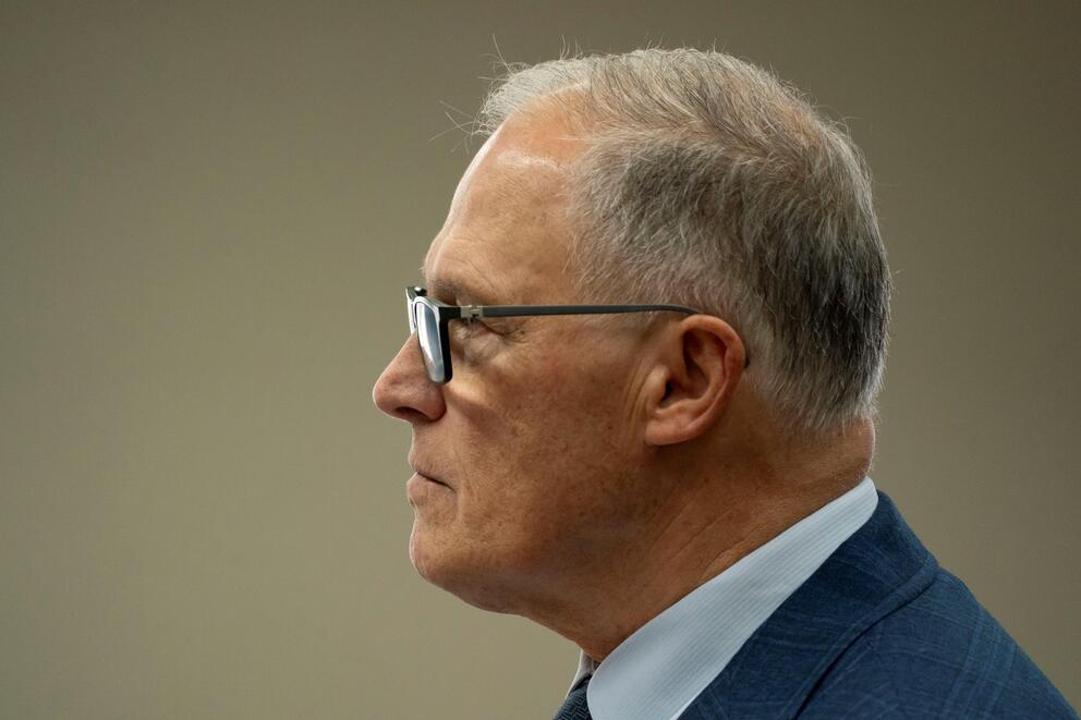 A close up shot of Inslee